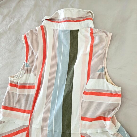 Plus Size Stripe Cotton Knit Sash Tie Shirt Dress - Picture 11 of 16